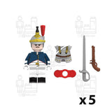 French Cuirassier Block Figures Set of 5pcs