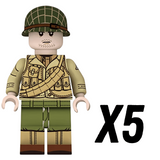 WW2 USA Military Soldiers Block Figures