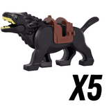 Lord of the Rings Black Warg Mount Block Figures Set