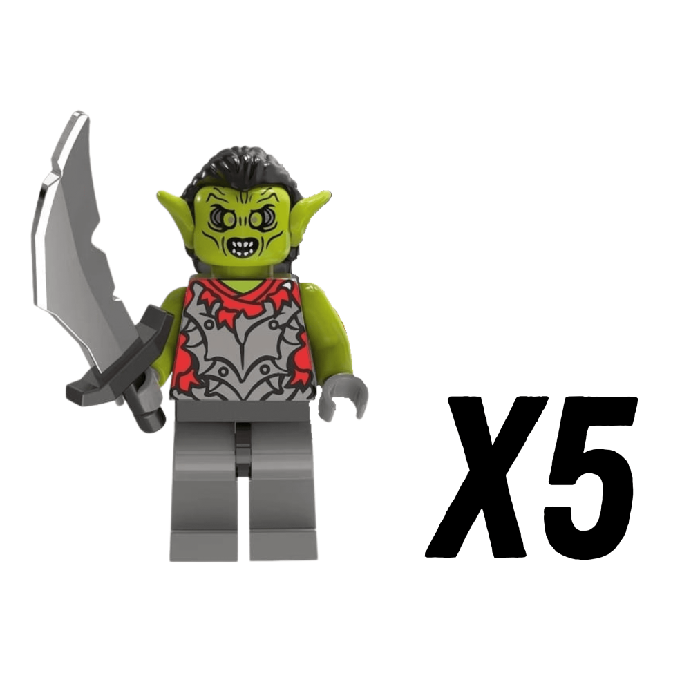 Lord the Rings Moria Orcs Block Figures Set 5pcs