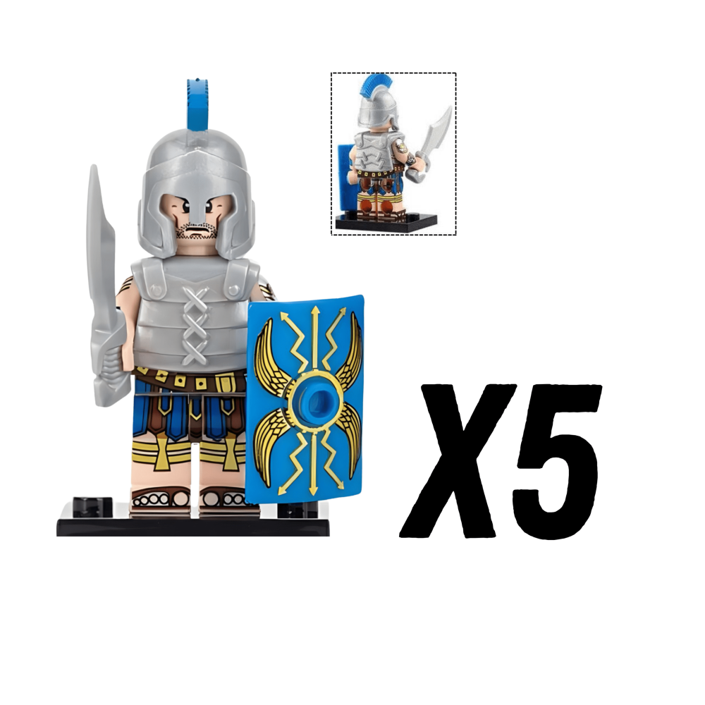 Roman Legion Infantry (Blue) Block Figures Set of 10pcs