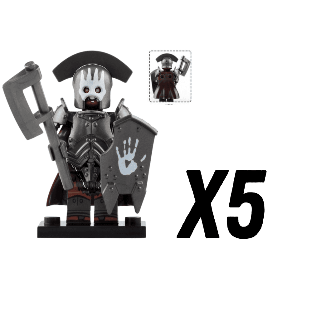 Lord the Rings Uruk-Hai Commander Infantry Block Figures Set 5pcs