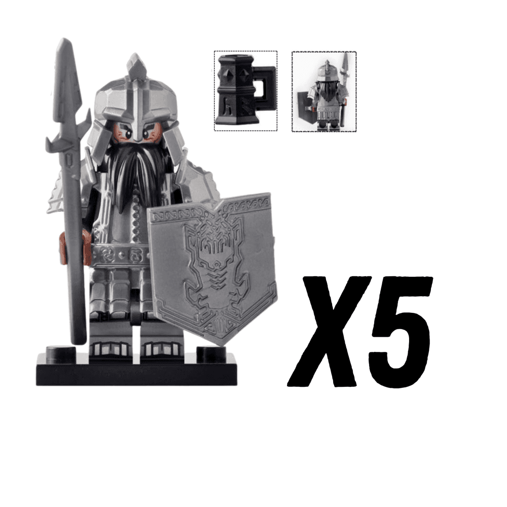 Lord the Rings Iron Hill Dwarves Spears Block Figures Set 10pcs