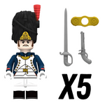 Napoleonic Wars Officer Of the Old Grenadiers Block Figures Set of 5pcs