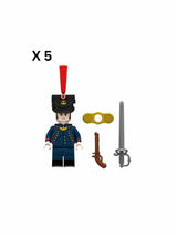 Napoleonic Wars French Artillery Officer Block Figures Set of 10pcs