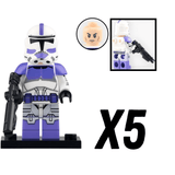 Space War Theme 187th Legion Clone Trooper Block Figures Set of 5pcs