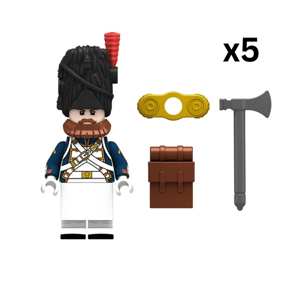 Napoleonic Wars French Sappers Block Figures Set of 10pcs