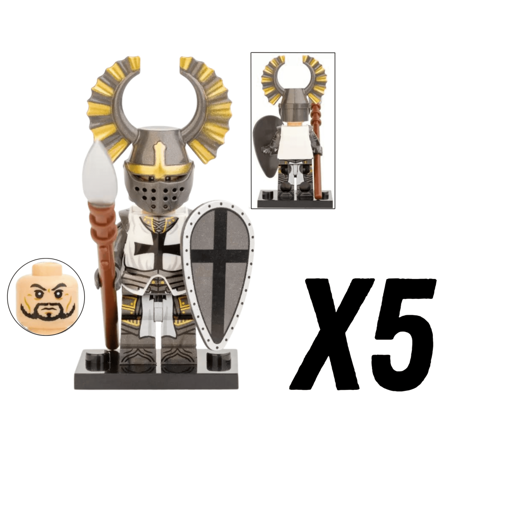 Crusades Teutonic Knights Elite Spears Block Figures Set With Spear and Shield