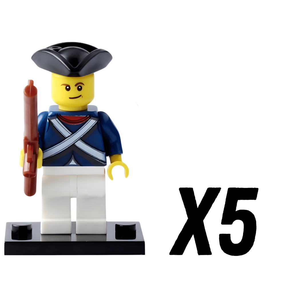 Continental Soldiers American Revolution Block Figures Set of 5pcs