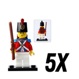 Imperial Guard Red Coat British Soldiers Block Figures Set of 5pcs