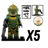Space War Theme Phase 1 Kashyyyk Clone Trooper Block Figures Set of 5pcs
