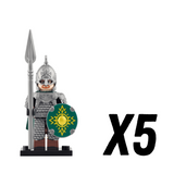 Lord the Rings Riders Rohan Lances Block Figures Set 10pcs