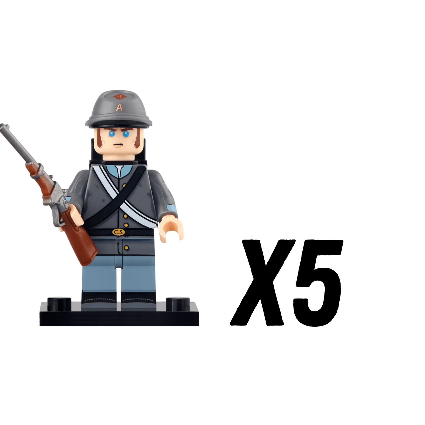 American Civil War Confederate Lone Star Guards Block Figures Set