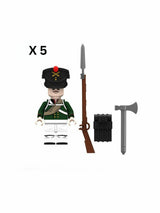 Napoleonic Wars Russian Artillery Infantry Block Figures Set