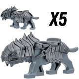 Lord of the Rings Armored Wargs (Grey) Block Figures Set