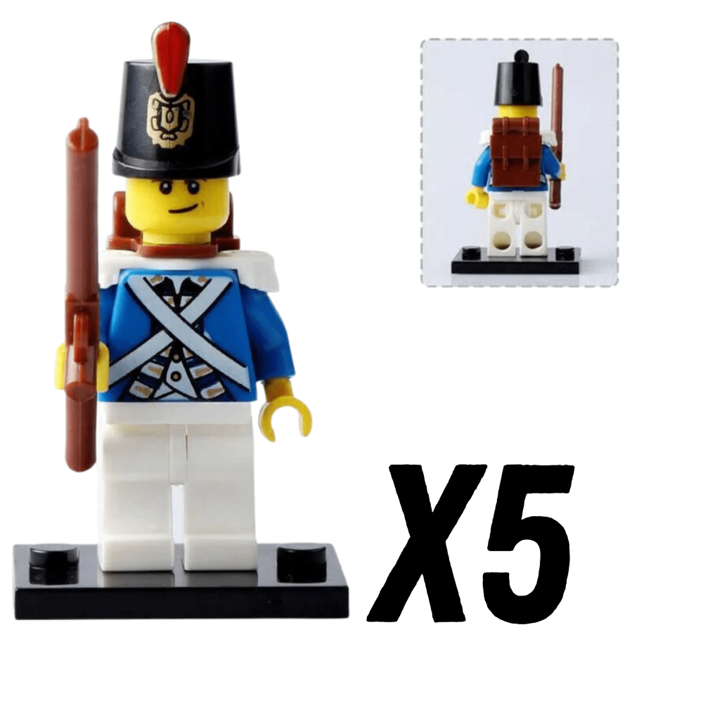Napoleonic Wars French Fusilier Infantry Block Figures Set of 10pcs
