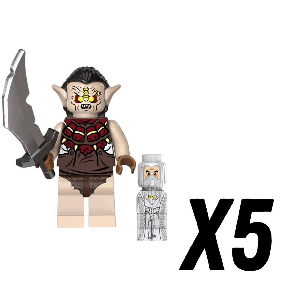 Lord the Rings Hunter Orcs Block Figures Set 5pcs