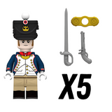Napoleonic Wars Officer Of the French Infantry Block Figures Set of 5pcs