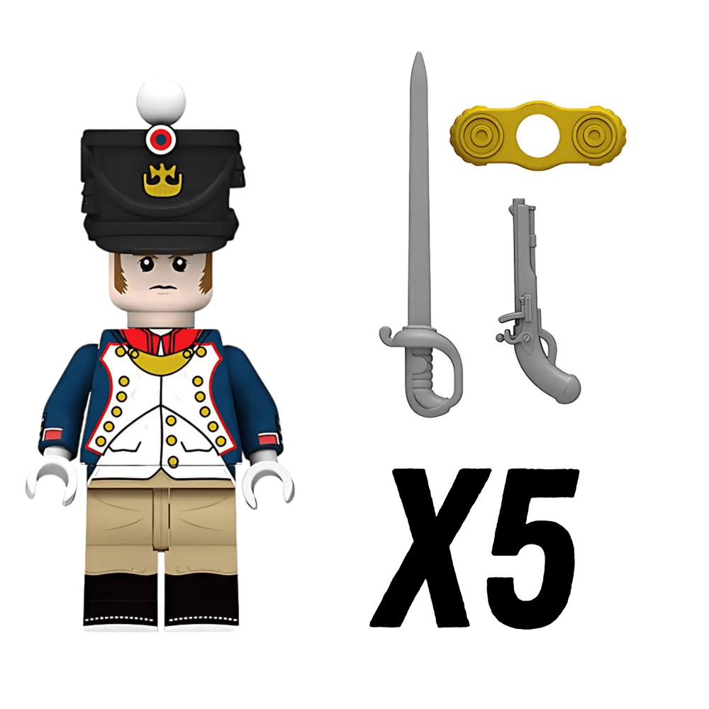 Napoleonic Wars Officer Of the French Infantry Block Figures Set of 5pcs