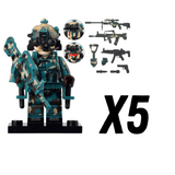 Chinese Snow Leopard Commando Unit Block Figures Set