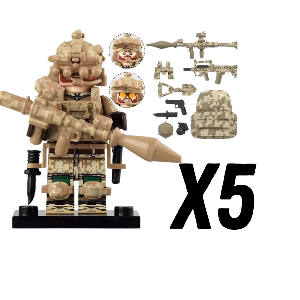 US Desert Strike Force Military Building Block Block Figures with Tactical Loadout