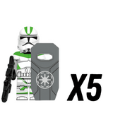 Space War Theme 442nd Clone Trooper With Shields Block Figures Set of 5pcs