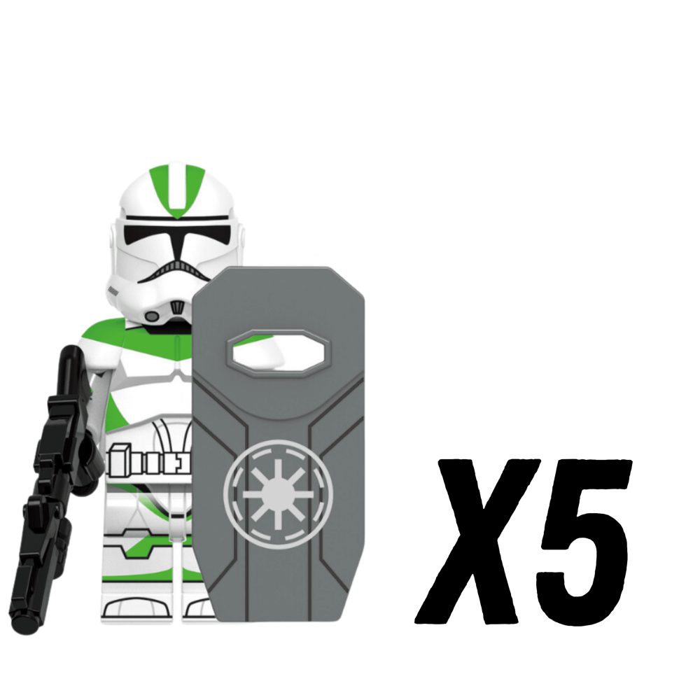 Space War Theme 442nd Clone Trooper With Shields Block Figures Set of 5pcs