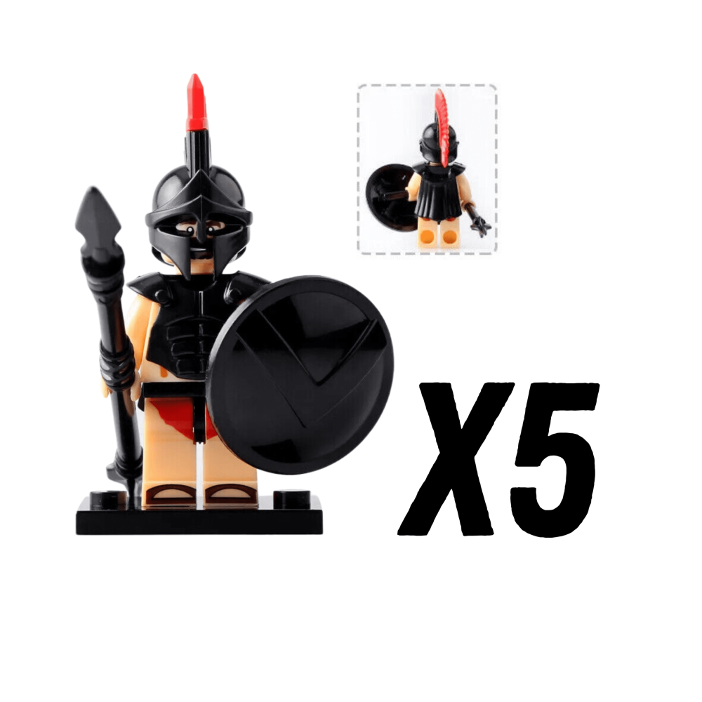 Spartan Warriors (Black Armour) Block Figures Set of 10pcs