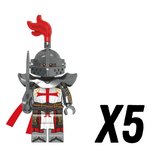 Crusades Knights Templar Elite Swords Block Figures Set of 5pcs