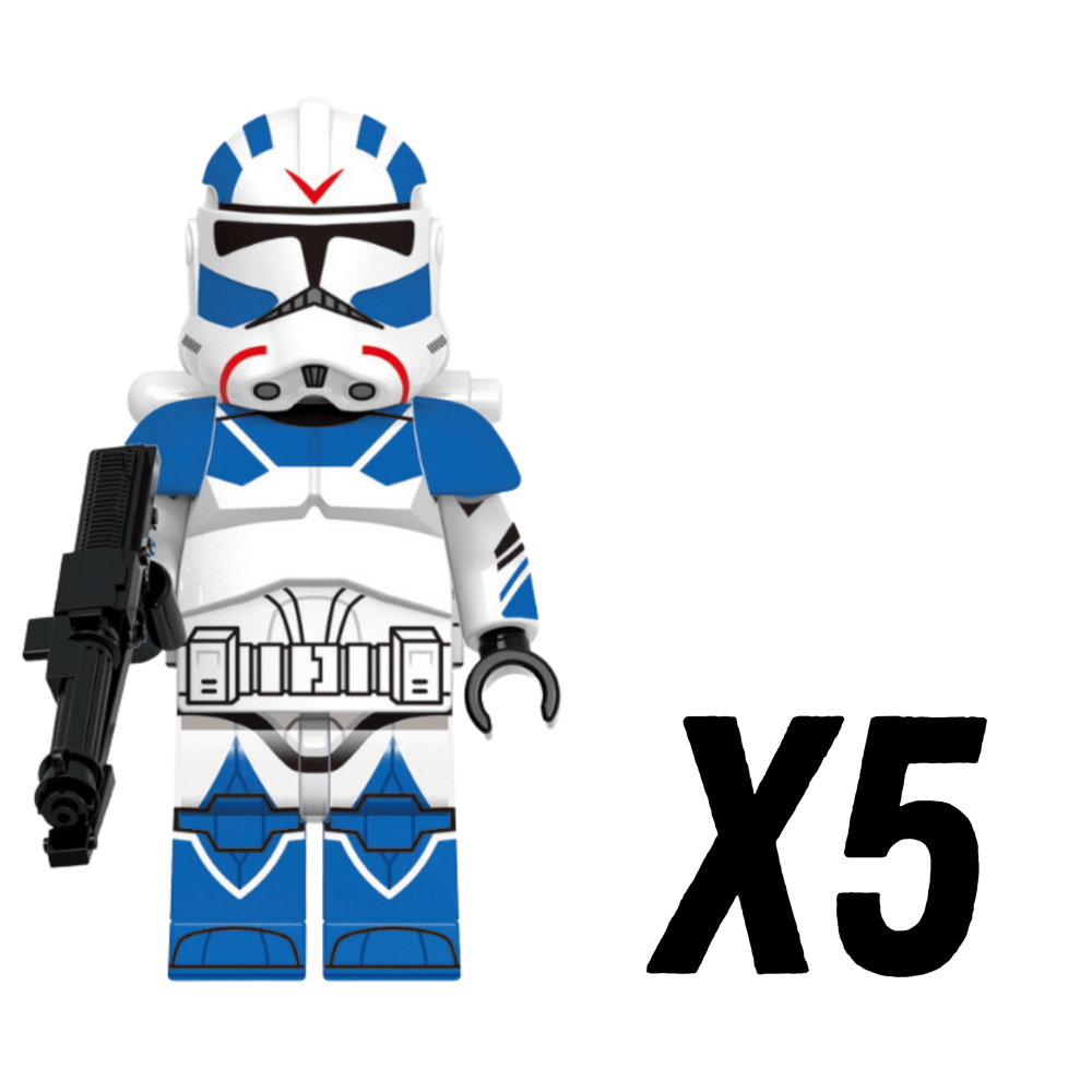Space War Theme 501st Armoured Jetpack Clone Troopers Block Figures Set of 5pcs