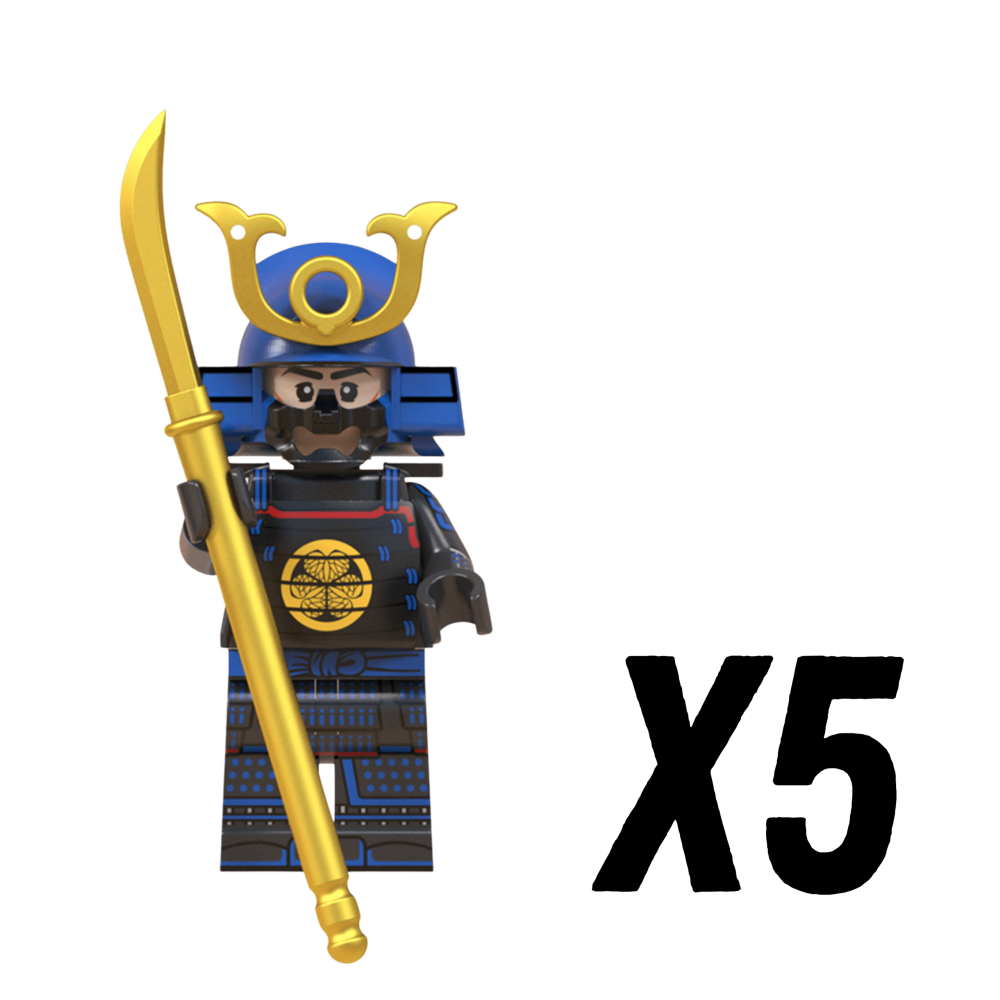 Japanese Samurai Naginata Block Figures Set of 10pcs
