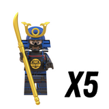 Japanese Samurai Naginata Block Figures Set of 10pcs
