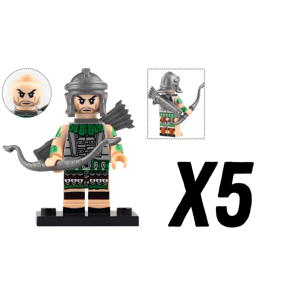 Roman Legion Archers (Green) Block Figures Set of 10pcs