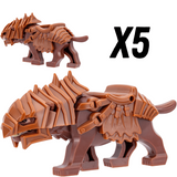 Lord of the Rings Armored Wargs (Brown) Block Figures Set