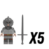 War of the Roses House of Lancaster Swordsman Block Figures