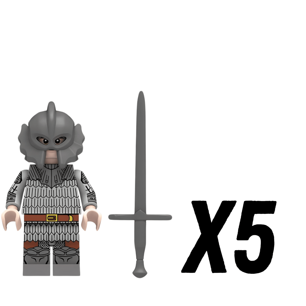 War of the Roses House of Lancaster Swordsman Block Figures