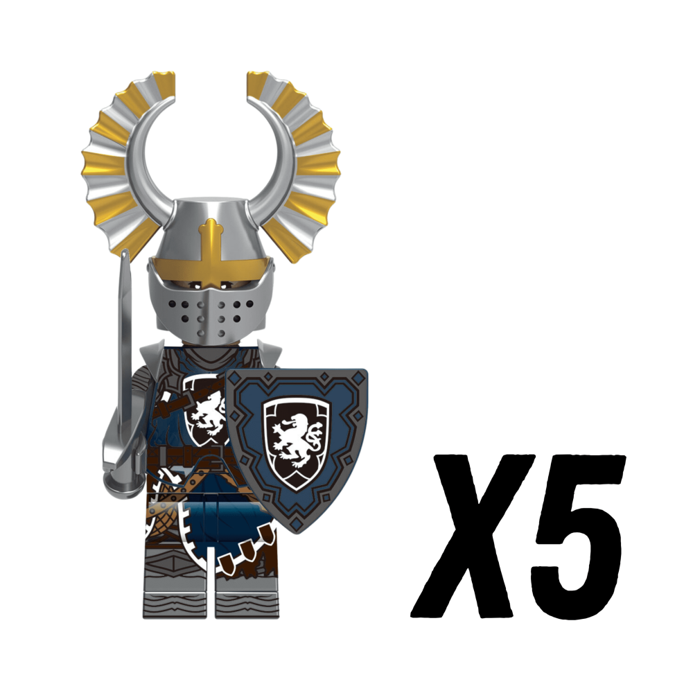Crusades Knights Templar Lion Heart Knights Block Figures Set  With Sword and Shield