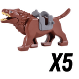 Lord of the Rings Brown Warg Mount Block Figures Set