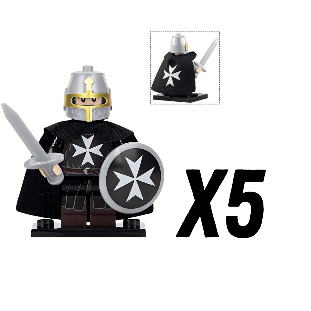 Knights Hospitallers Round Shield Block Figures Set of 10pcs