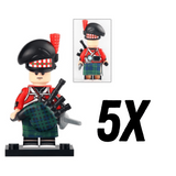 Scottish Bagpiper Block Figures Set of 5pcs