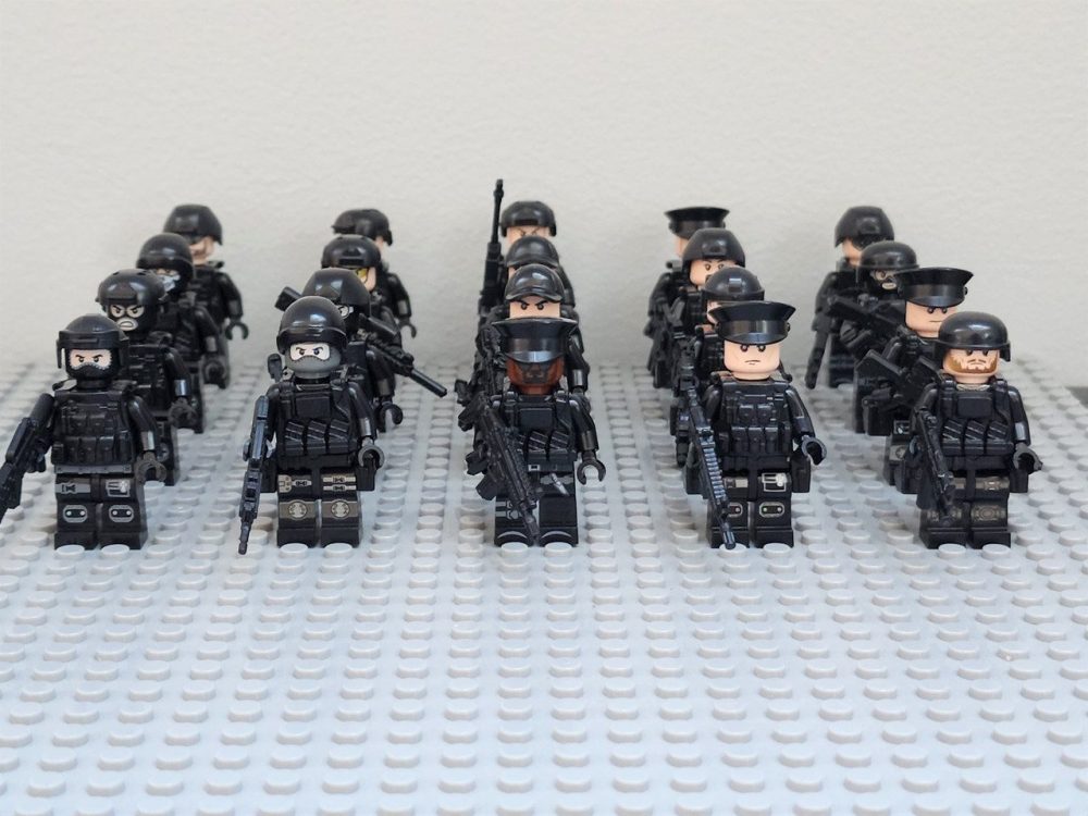 Swat Team Special Forces Riot Shields Block Figures Set of 24pcs With Assortment of