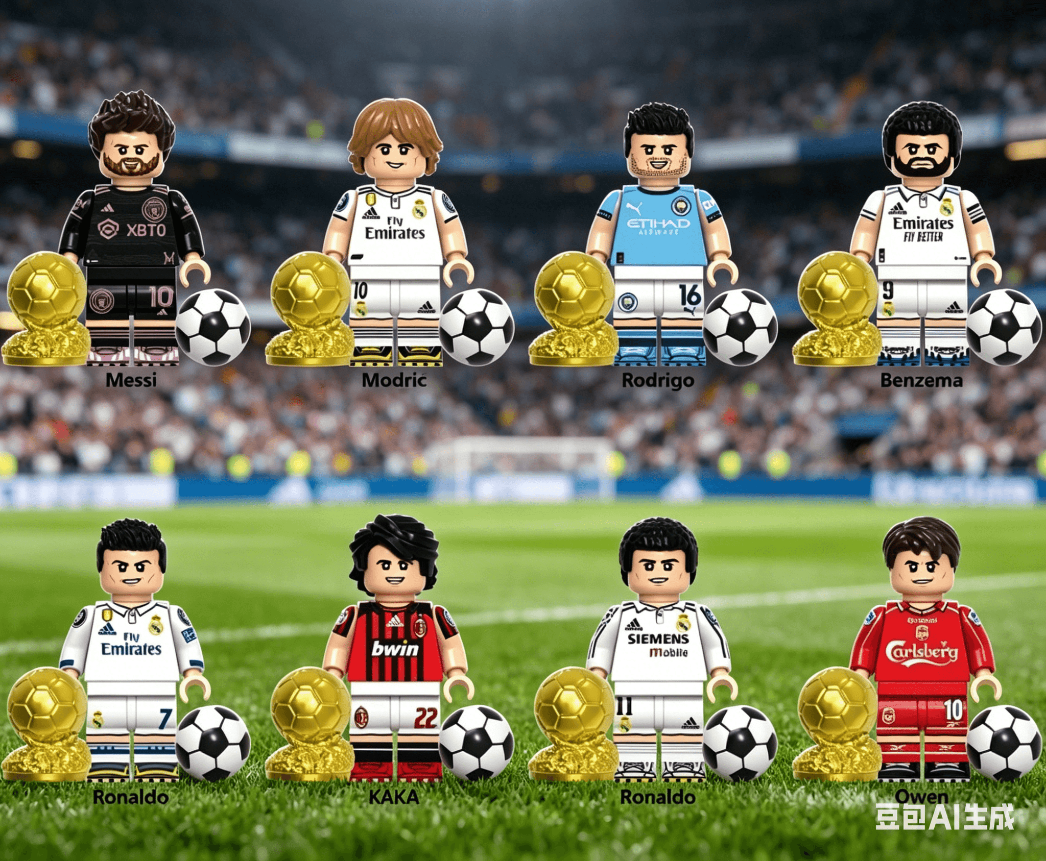 Football Legends Inspired Block Figures Set - Soccer Star Building Block Figures
