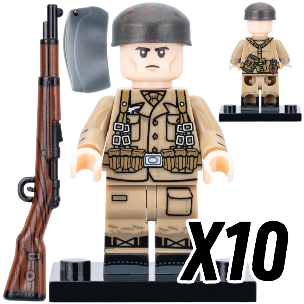 WWII German Luftwaffe Infantry Block Figures Set