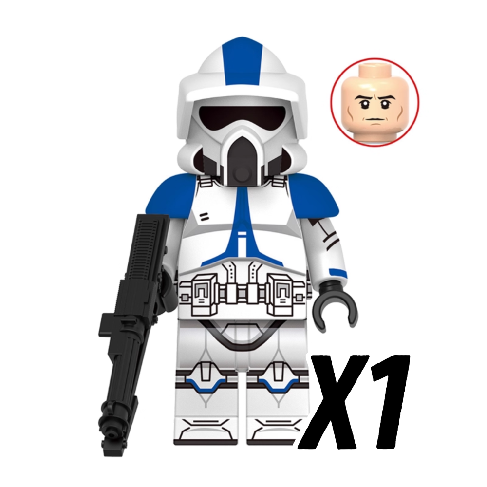 Space War Theme 501st Clone Trooper Block Figures Set – ARF, Heavy, Pilot, and Airborne