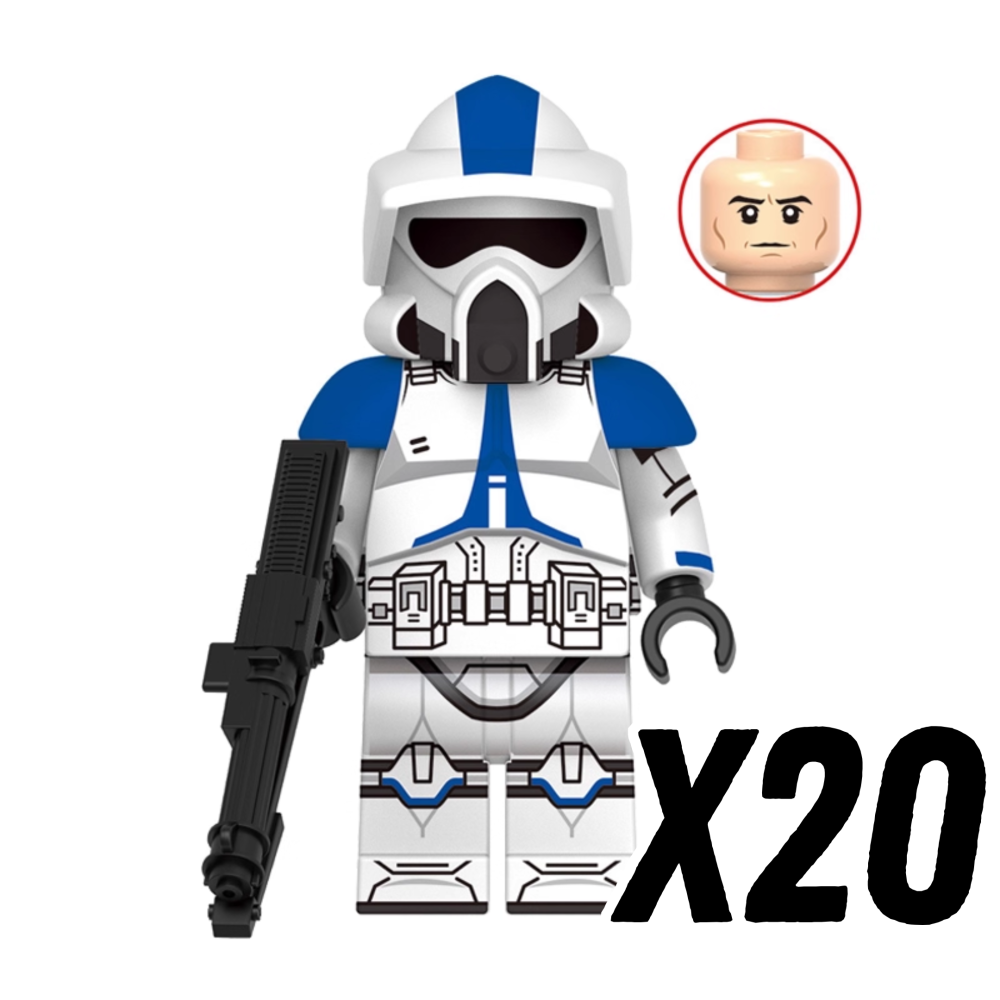 Space War Theme 501st Clone Trooper Block Figures Set – ARF, Heavy, Pilot, and Airborne