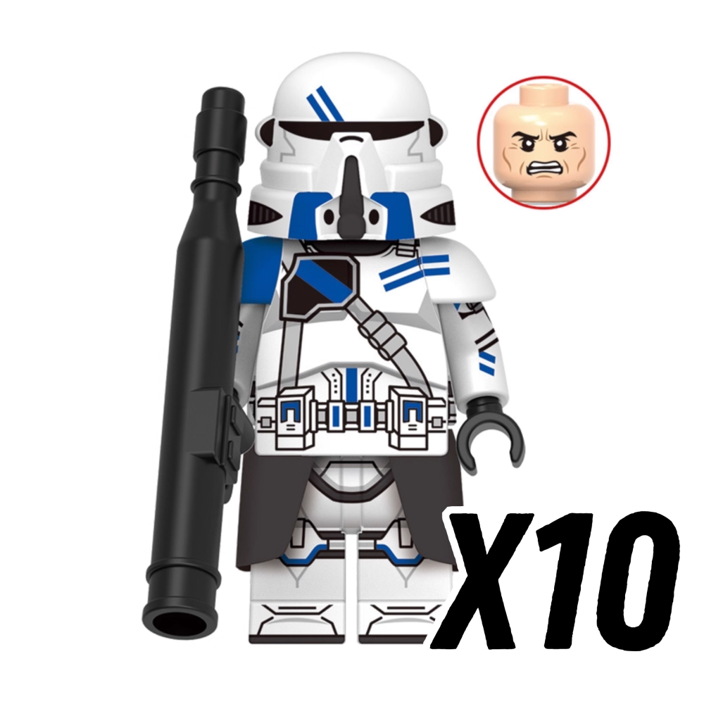 Space War Theme 501st Clone Trooper Block Figures Set – ARF, Heavy, Pilot, and Airborne