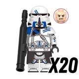 Space War Theme 501st Clone Trooper Block Figures Set – ARF, Heavy, Pilot, and Airborne