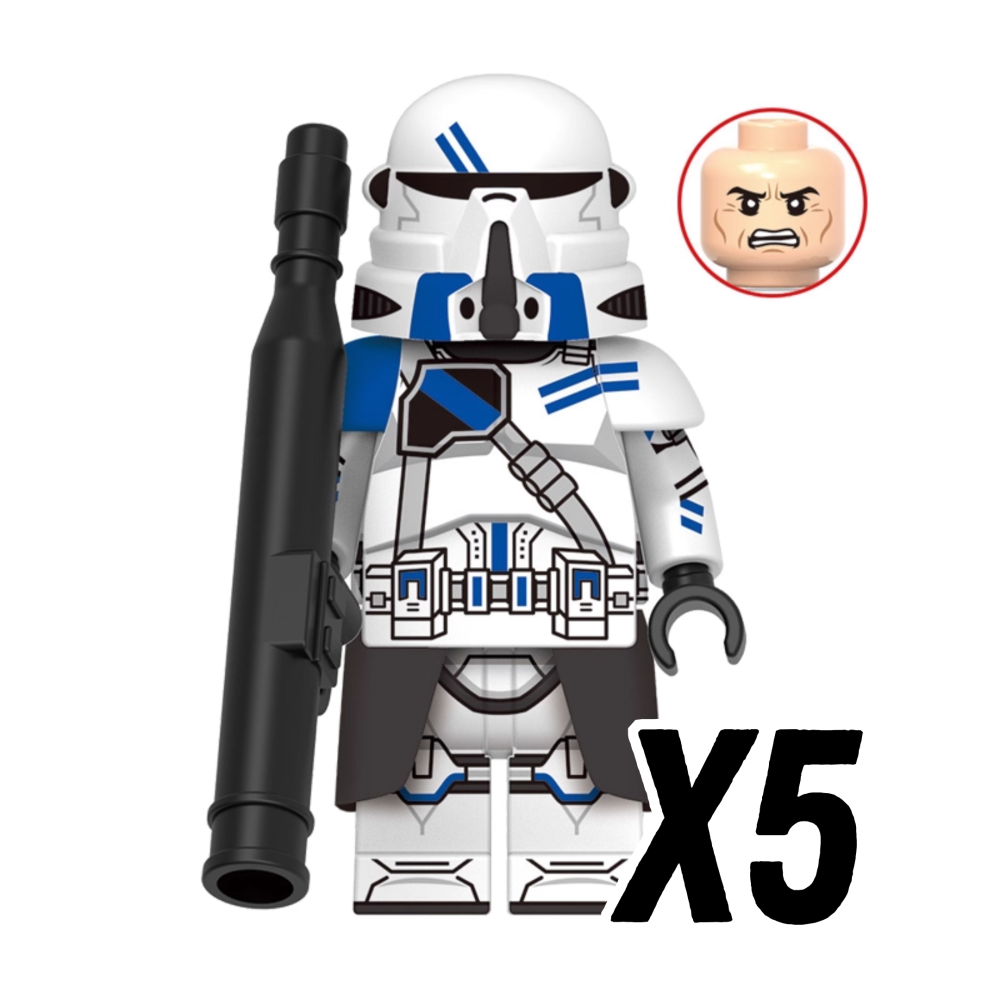 Space War Theme 501st Clone Trooper Block Figures Set – ARF, Heavy, Pilot, and Airborne