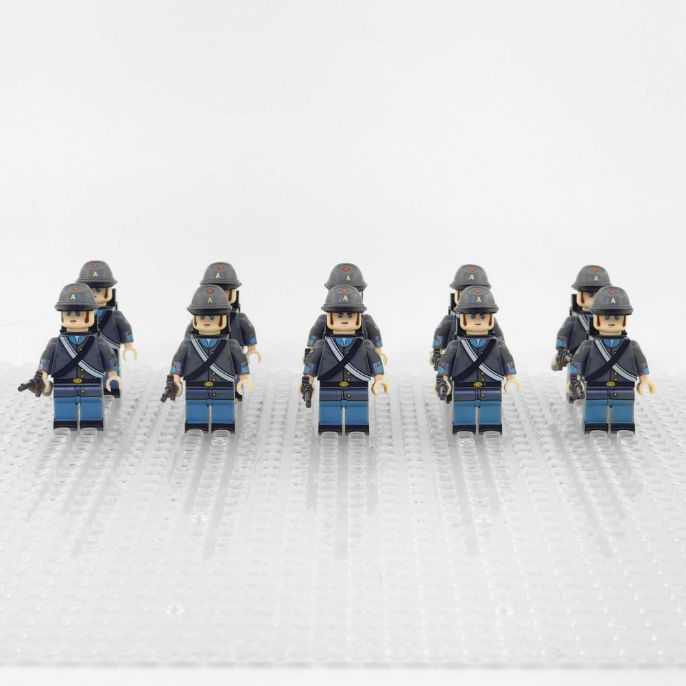 American Civil War Confederate Lone Star Guards Block Figures Set