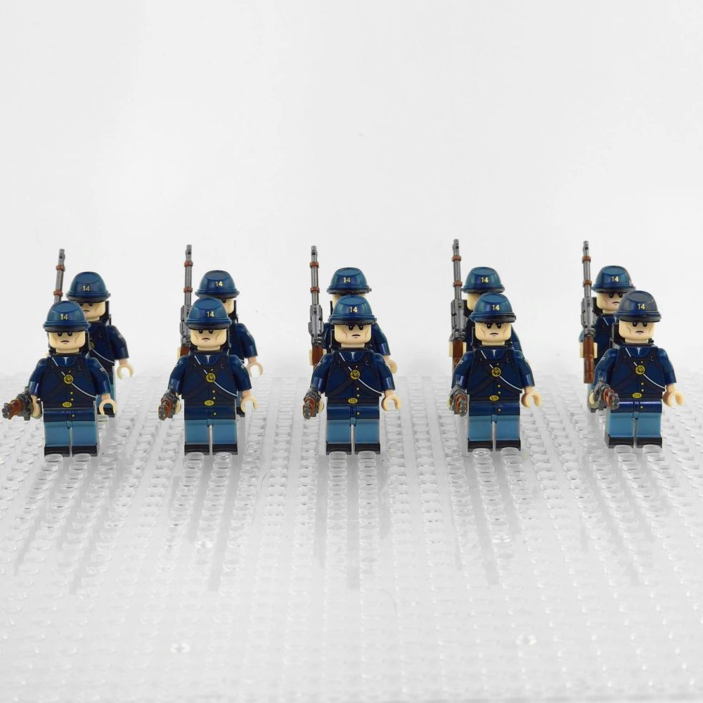 American Civil War Confederate Soldiers Block Figures Set